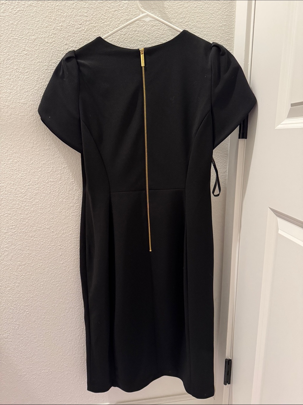 Calvin Klein Black Puff-Sleeve Sheath Dress - Picture 3 of 3
